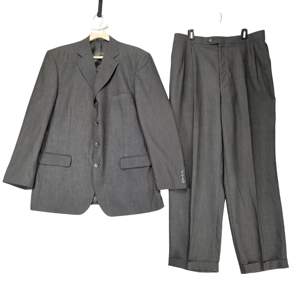 Messina Brown 2pc Suit Mens 46L 4-Button Jacket 36x32" Pants Career Formal Dandy